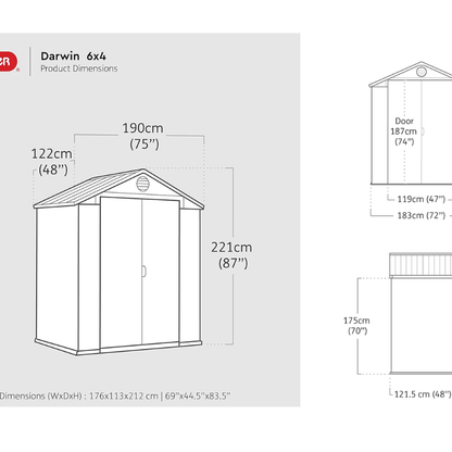 Keter Outdoor Garden Storage Shed - Brown Resin Storage House