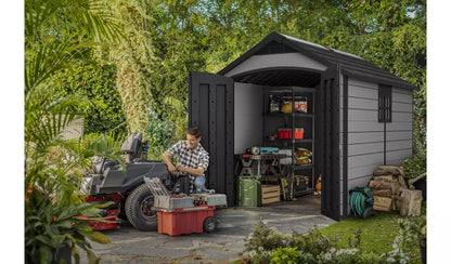 Keter Premier Plastic Garden Shed 7.5x11ft - Grey