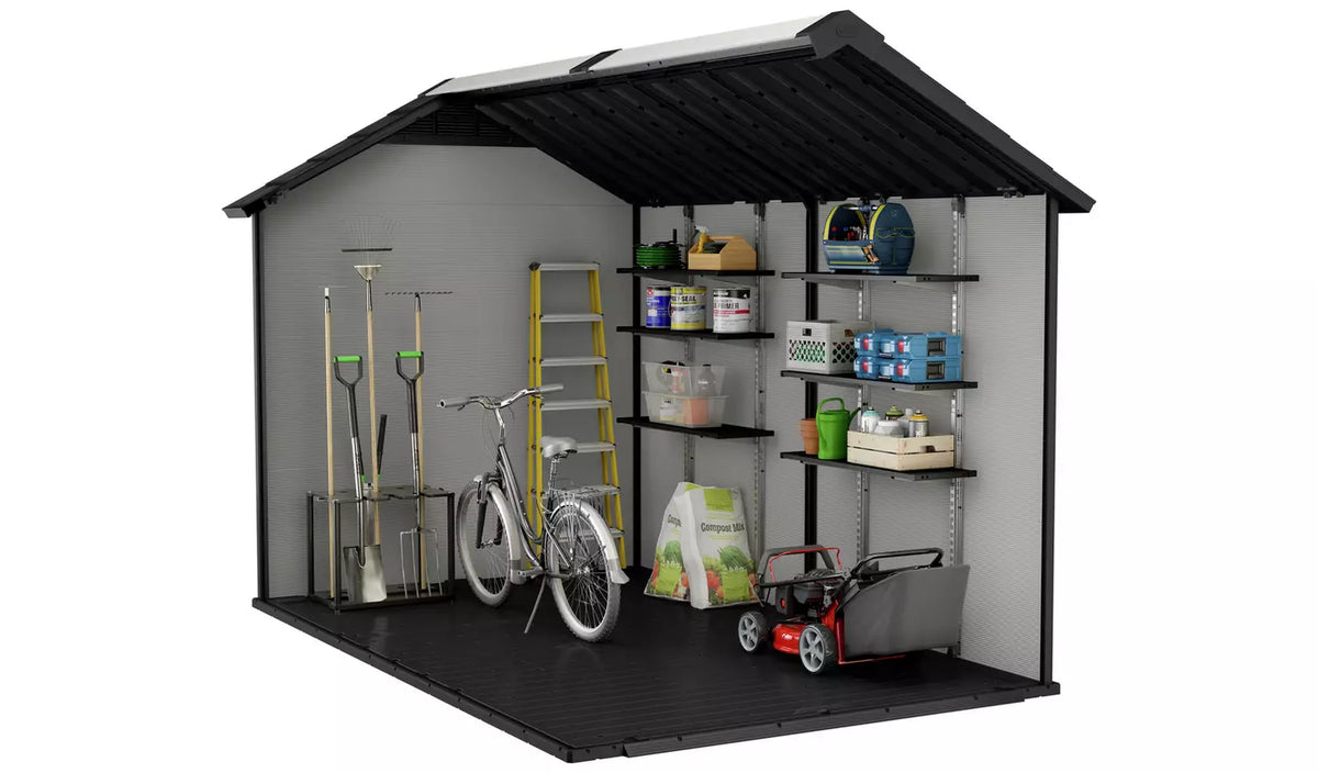 Keter Premier Plastic Garden Shed 7.5x11ft - Grey