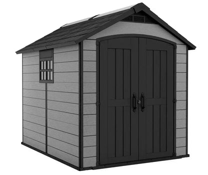 Keter Premier Plastic Garden Shed 7.5x9ft - Grey