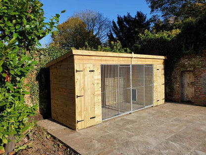 15x4ft Pent Duo Dog Kennel - Professional Installation Included