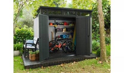 Keter Artisan 9x7ft Double Door Pent Outdoor Plastic Garden Shed