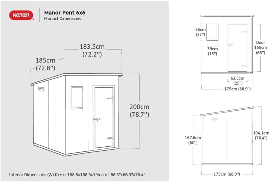 6x4ft Resin Outdoor Storage Shed - Bikes, Tools & Garden Storage