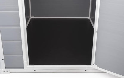 6x5ft Outdoor Plastic Garden Storage Shed - Weatherproof Grey Garden Shed