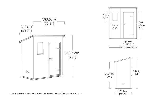 Keter Manor Outdoor Pent Single Door Garden Storage Shed 6x4ft Beige Brown Wood Effect