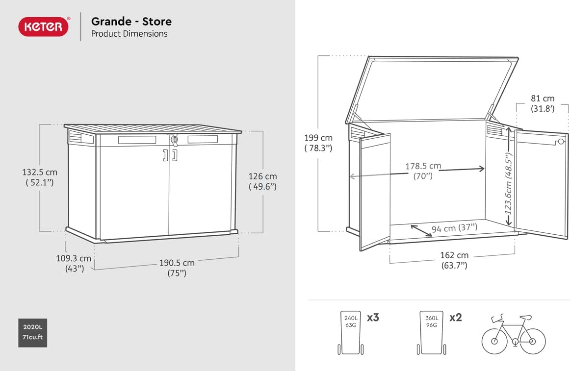 2020L Cortina Mega Polypropylene Storage Chest - Extra Large Outdoor Storage