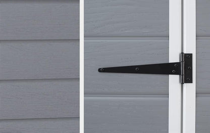 6x5ft Outdoor Plastic Garden Storage Shed - Weatherproof Grey Garden Shed