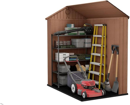 Darwin 6x4ft Double Door Garden Shed - Wood-Effect Outdoor Storage