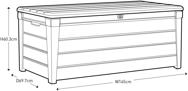 454L Brightwood Garden Storage Box - All-Weather, Fade-Free Outdoor Storage