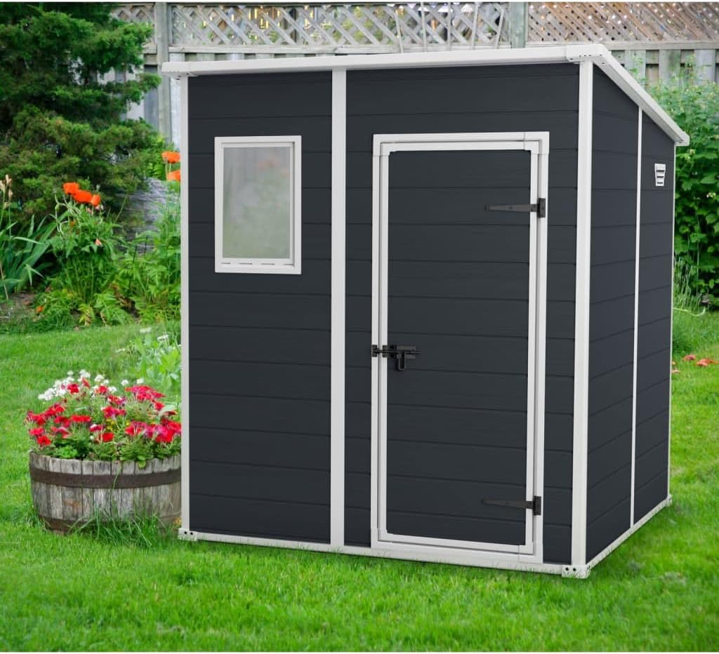 6x4ft Resin Outdoor Storage Shed - Bikes, Tools & Garden Storage