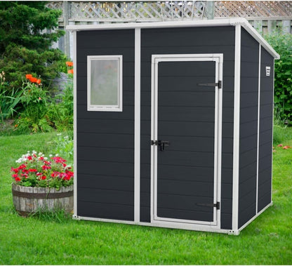 6x4ft Resin Outdoor Storage Shed - Bikes, Tools & Garden Storage