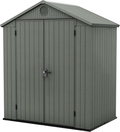Darwin 6x4ft Double Door Garden Shed - Wood-Effect Outdoor Storage