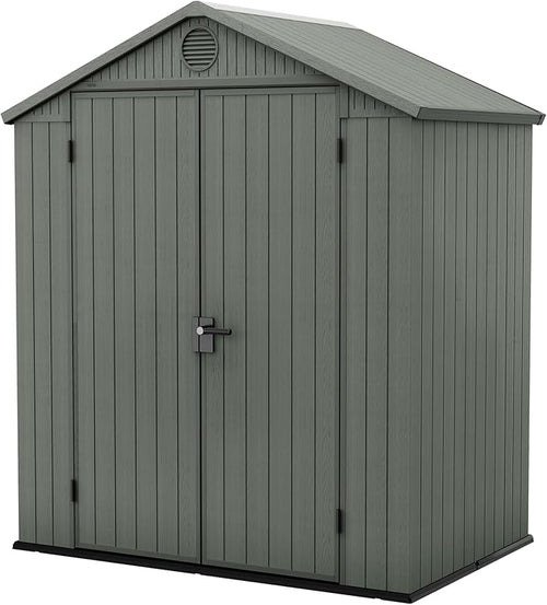 Darwin 6x4ft Double Door Garden Shed - Wood-Effect Outdoor Storage
