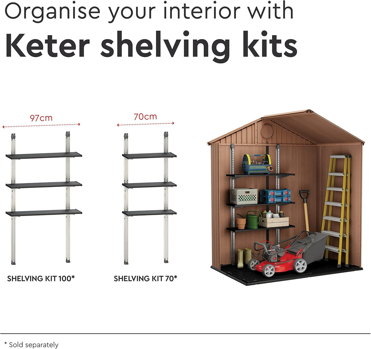 Darwin 6x4ft Double Door Garden Shed - Wood-Effect Outdoor Storage