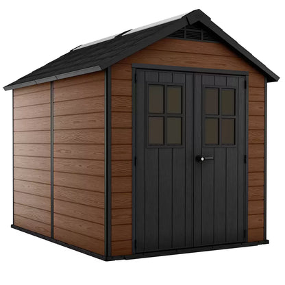 Keter Newton 7x9ft Double Door Outdoor Apex Plastic Garden Shed