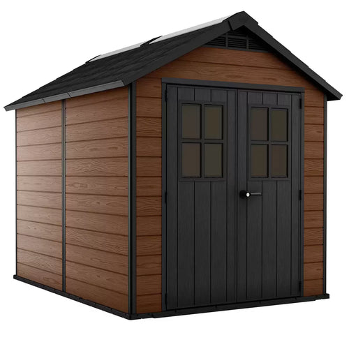 Keter Newton 7x9ft Double Door Outdoor Apex Plastic Garden Shed