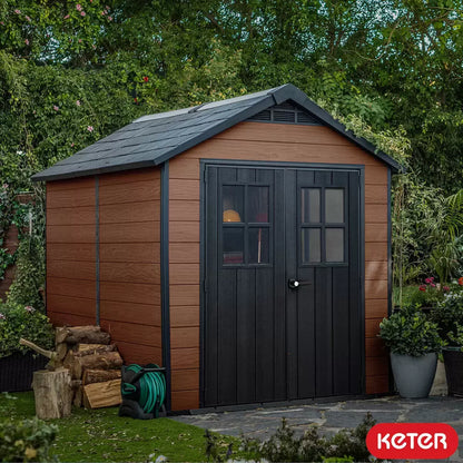 Keter Newton 7x9ft Double Door Outdoor Apex Plastic Garden Shed