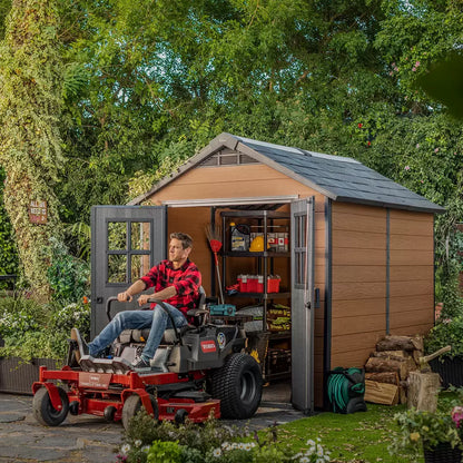Keter Newton 7x9ft Double Door Outdoor Apex Plastic Garden Shed