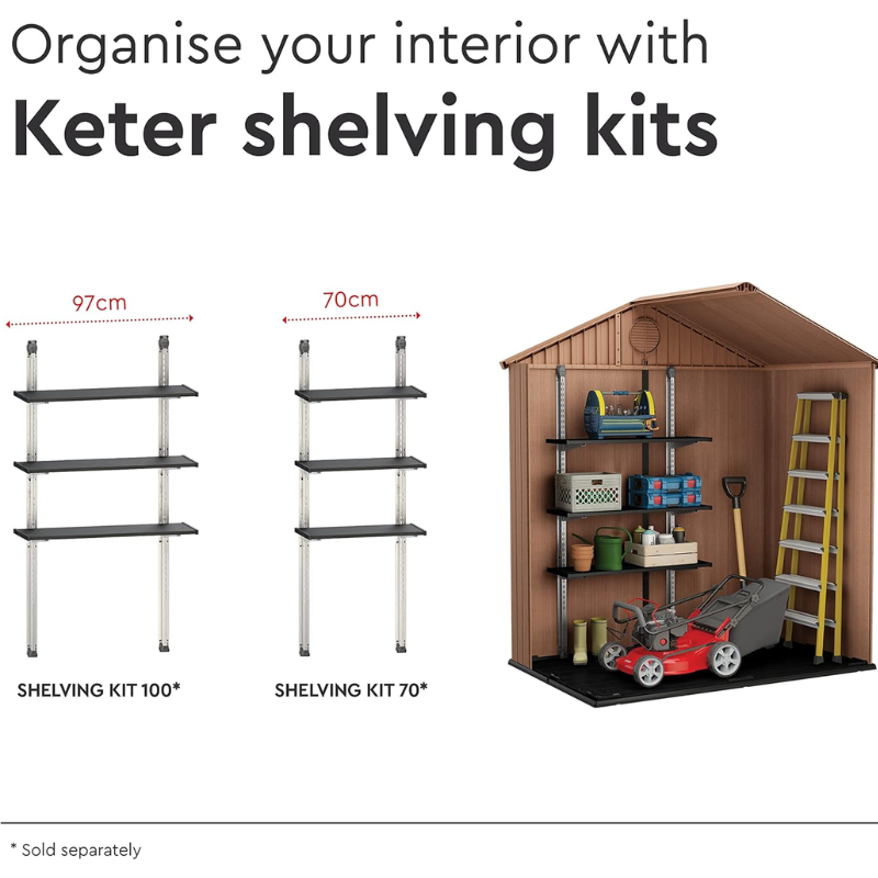 Keter Outdoor Garden Storage Shed - Brown Resin Storage House