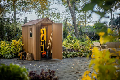 Darwin 6x4ft Double Door Garden Shed - Wood-Effect Outdoor Storage
