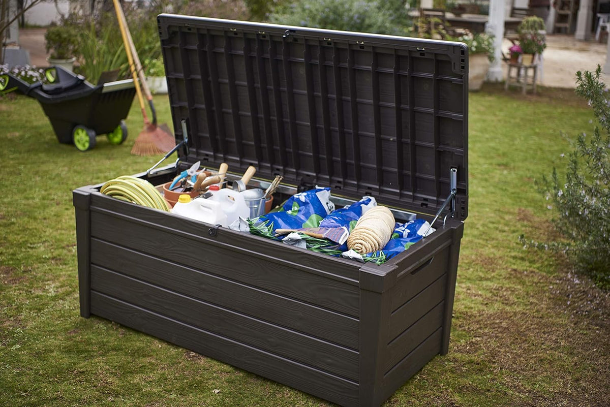 454L Brightwood Garden Storage Box - All-Weather, Fade-Free Outdoor Storage