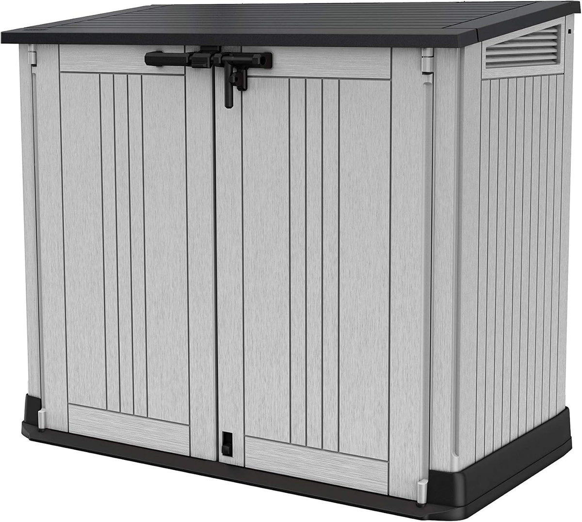 880L Resin Outdoor Storage Shed - Large Garden Storage Box in Grey