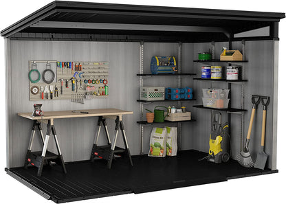 Keter Artisan 11x7ft Double Door Pent Outdoor Plastic Garden Shed
