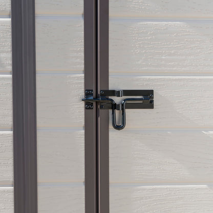 Keter Manor Outdoor Pent Single Door Garden Storage Shed 6x4ft Beige Brown Wood Effect
