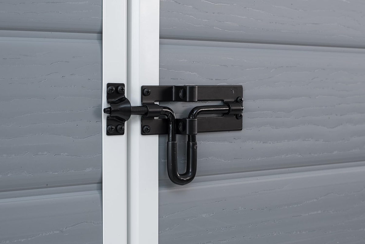 6x5ft Outdoor Plastic Garden Storage Shed - Weatherproof Grey Garden Shed