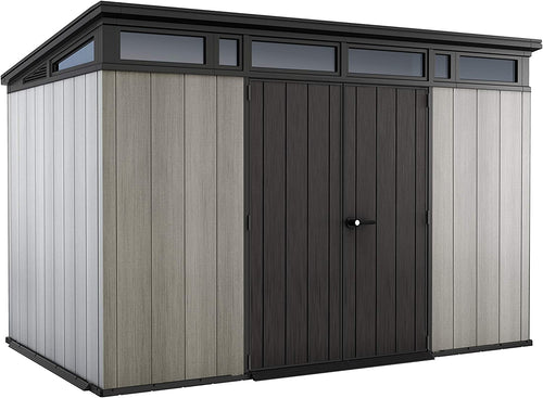 Keter Artisan 11x7ft Double Door Pent Outdoor Plastic Garden Shed