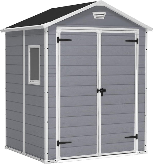 Keter Manor 6x5ft Double Door Outdoor Garden Shed