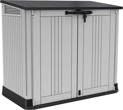 880L Resin Outdoor Storage Shed - Large Garden Storage Box in Grey