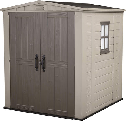 Keter Factor 6x6ft Double Door Outdoor Apex Plastic Garden Shed