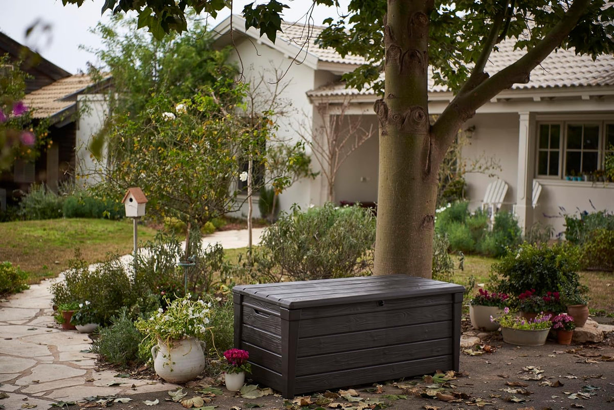 454L Brightwood Garden Storage Box - All-Weather, Fade-Free Outdoor Storage