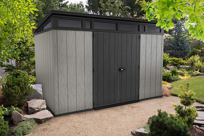 Keter Artisan 11x7ft Double Door Pent Outdoor Plastic Garden Shed