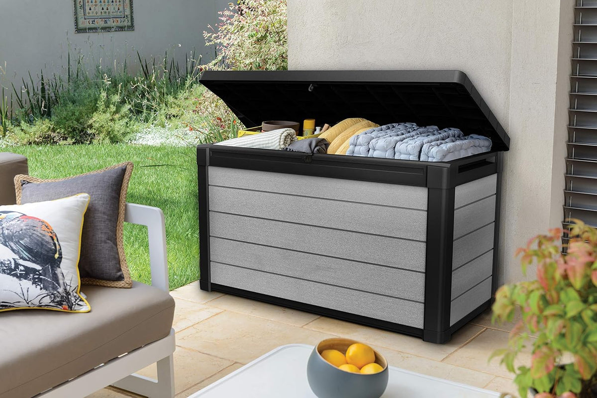 380L Denali Garden Cushion Storage Box - UV-Resistant Outdoor Storage