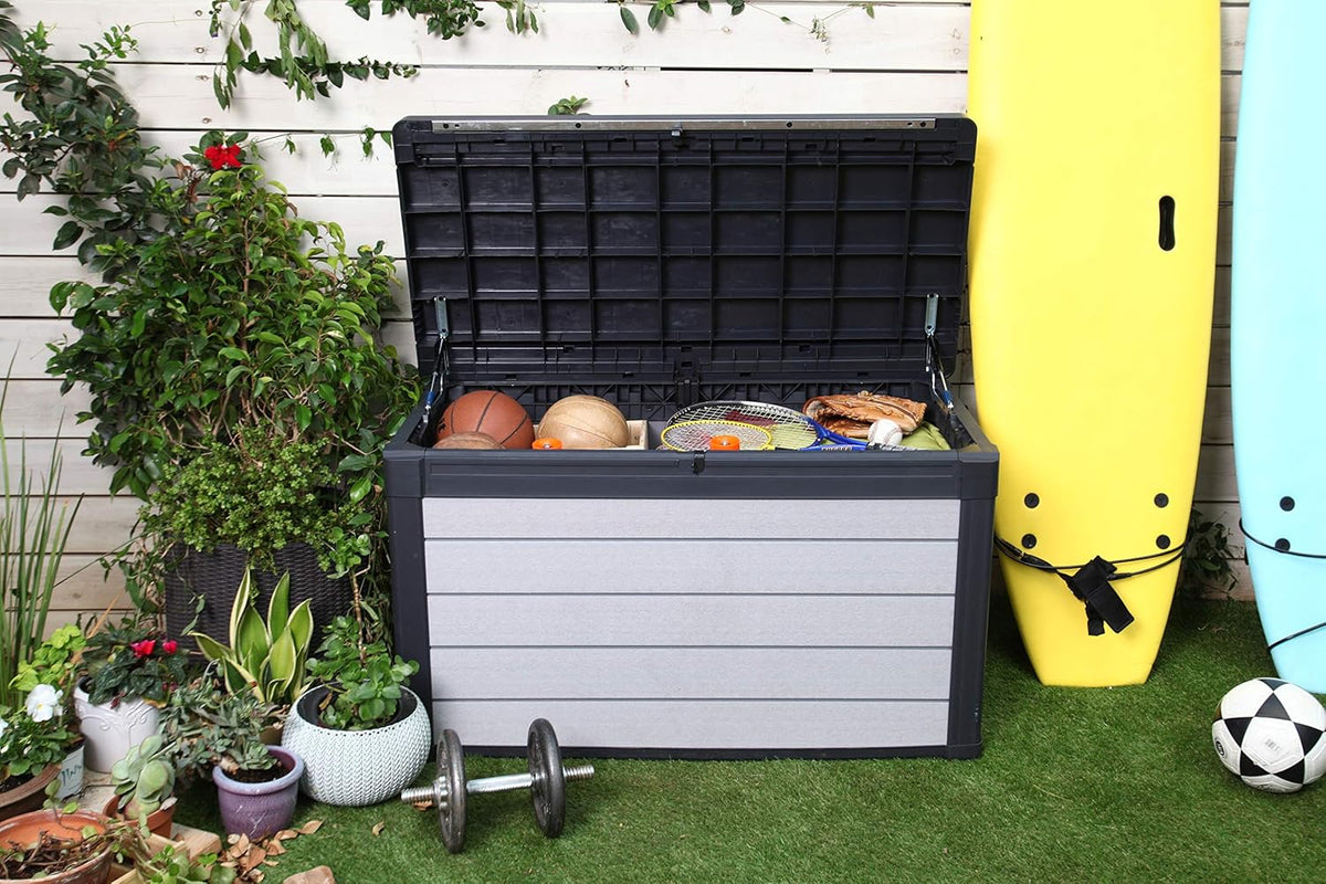 380L Denali Garden Cushion Storage Box - UV-Resistant Outdoor Storage