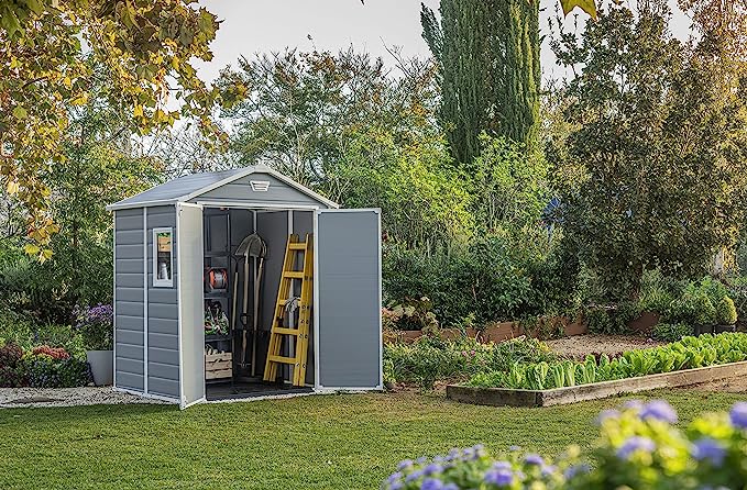 Keter Manor 6x5ft Double Door Outdoor Garden Shed