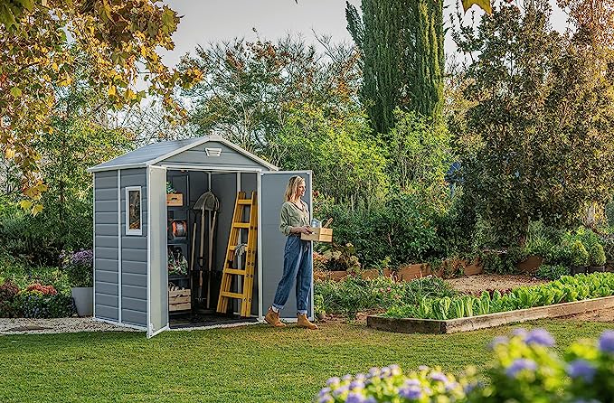 Keter Manor 6x5ft Double Door Outdoor Garden Shed
