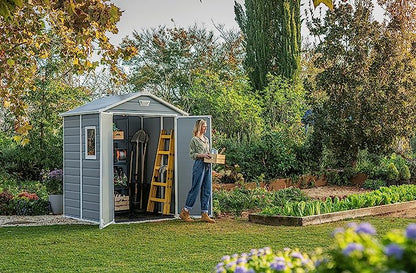 Keter Manor 6x5ft Double Door Outdoor Garden Shed