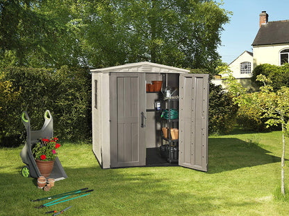 Keter Factor 6x6ft Double Door Outdoor Apex Plastic Garden Shed