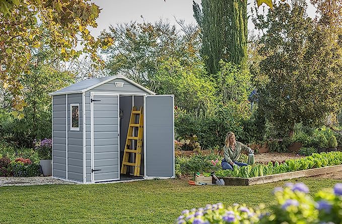 Keter Manor 6x5ft Double Door Outdoor Garden Shed