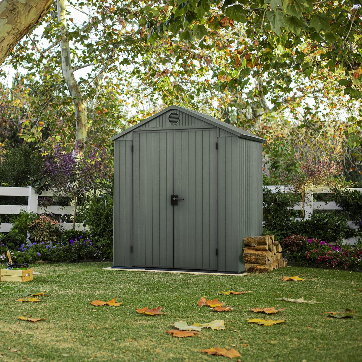 Darwin 6x4ft Double Door Garden Shed - Wood-Effect Outdoor Storage